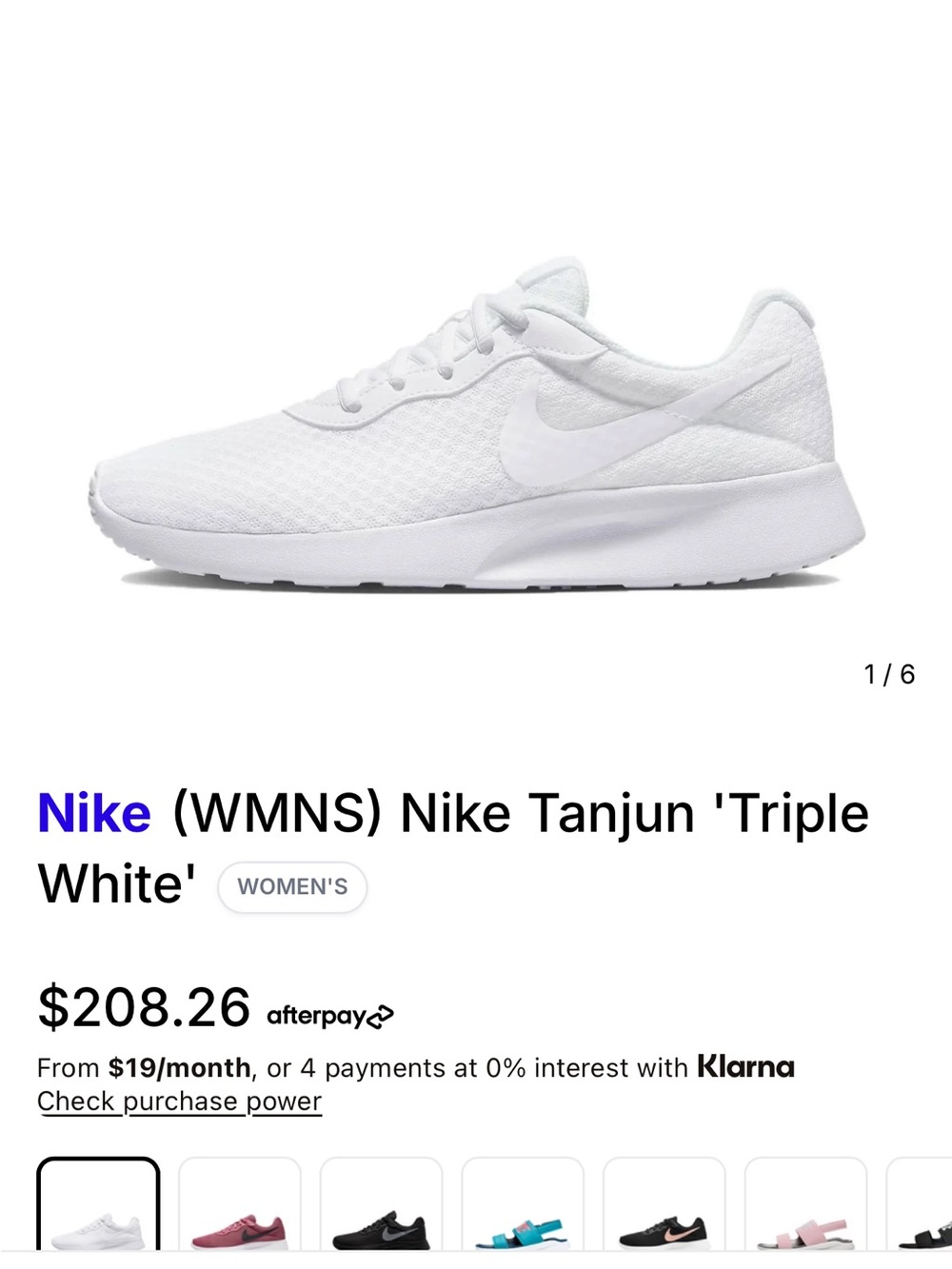 Nike Women's Tanjun Sneakers in White